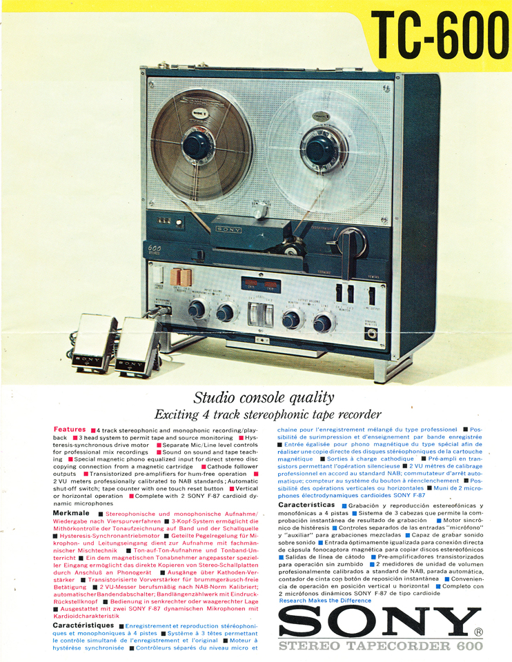 1962 ad for the  Sony 263D reel tape recorder in the Reel2ReelTexas.com vintage reel tape recorder recording collection