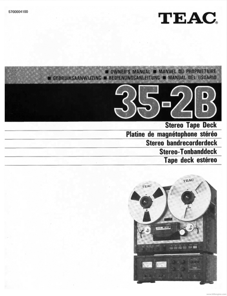 Teac 35-2 mastering reel to reel tape recorder manual cover in the Reel2ReelTexas.com vintage reel tape recorder recording collection