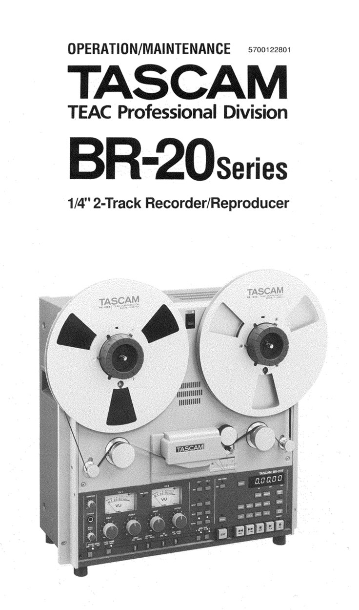 Tascam BR-20 Manual cover in the Museum of Maganetic Sound Recording vintage reel tape recorder recording collection 