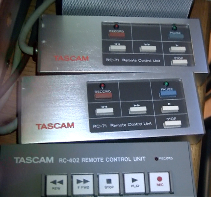 Remote control for the Teac Tascam 80-8 8 track professional reel to reel tape recorder used by Phantom Productions and now in the Reel2ReelTexas vintage recording colle