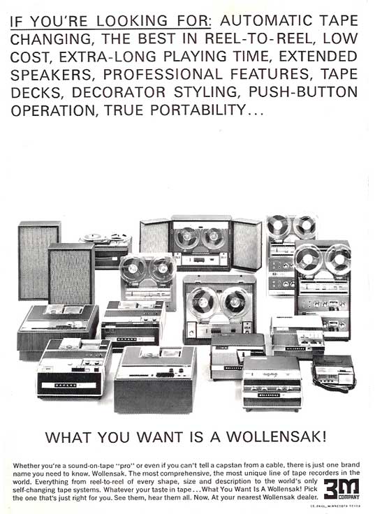 1965 ad for Wollensak reel tape recorders in the Reel2ReelTexas.com vintage reel tape recorder recording collection