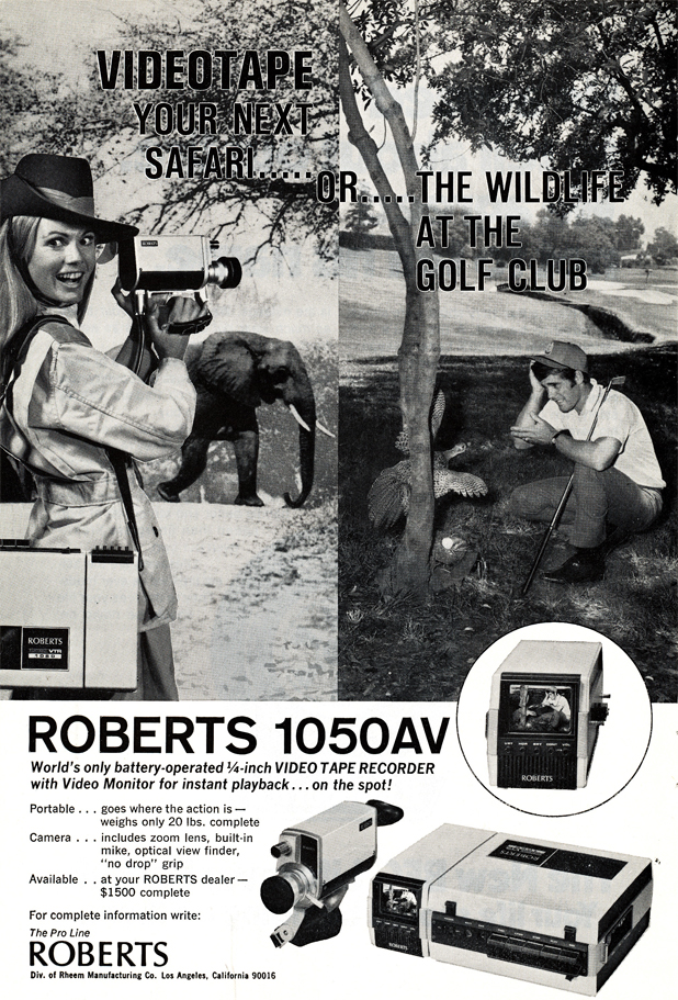 Rheem Roberts B&W video camera and recorder 1050AV ad in Reel2ReelTexas.com vintage reel tape recording collection