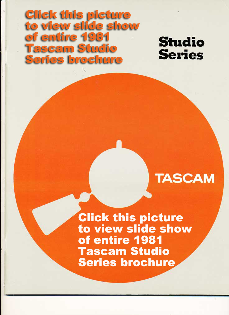 1981 cover of the Tascam Professional Studio Products brochure in the Reel2ReelTexas.com vintage reel tape recorder recording collection vintage reel to reel tape recorder collection