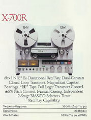 1984 ad for the Teac X-700R reel to reel tape recorder in the Reel2ReelTexas.com vintage reel tape recorder recording collection Museum