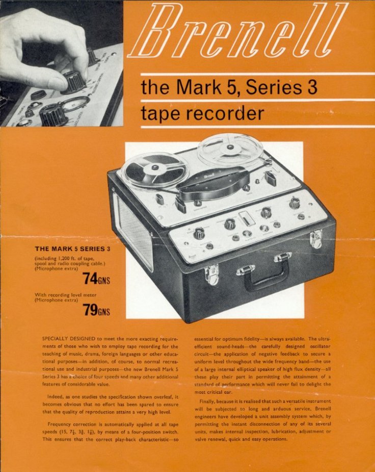 Brenell Mark 5 S2 reel-to-reel tape recorder