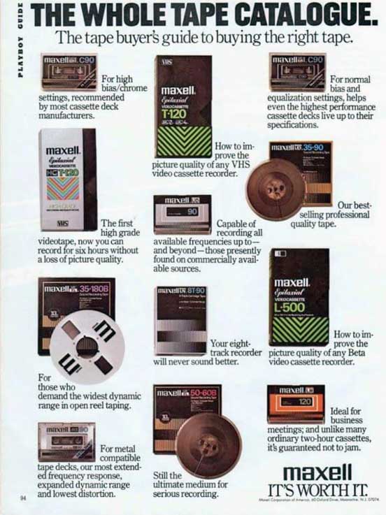 Maxell Sound Recording Tapes Product Brochure