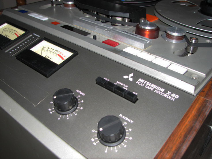 Mitsubishi X-80 ProLogic, razor blade editable, 1/4" stereo, PCM digital reel to reel recorder donated by Ed Helvey