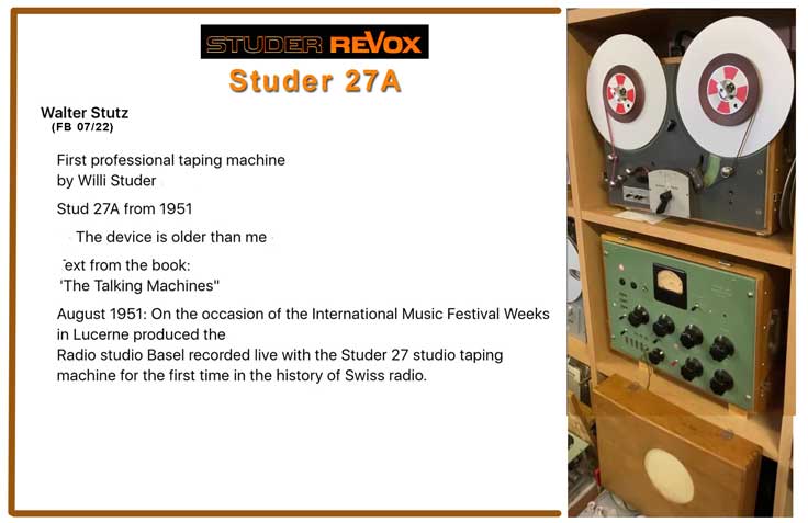 Studer A62 full track 1/4 reel to reel recorder for sale 