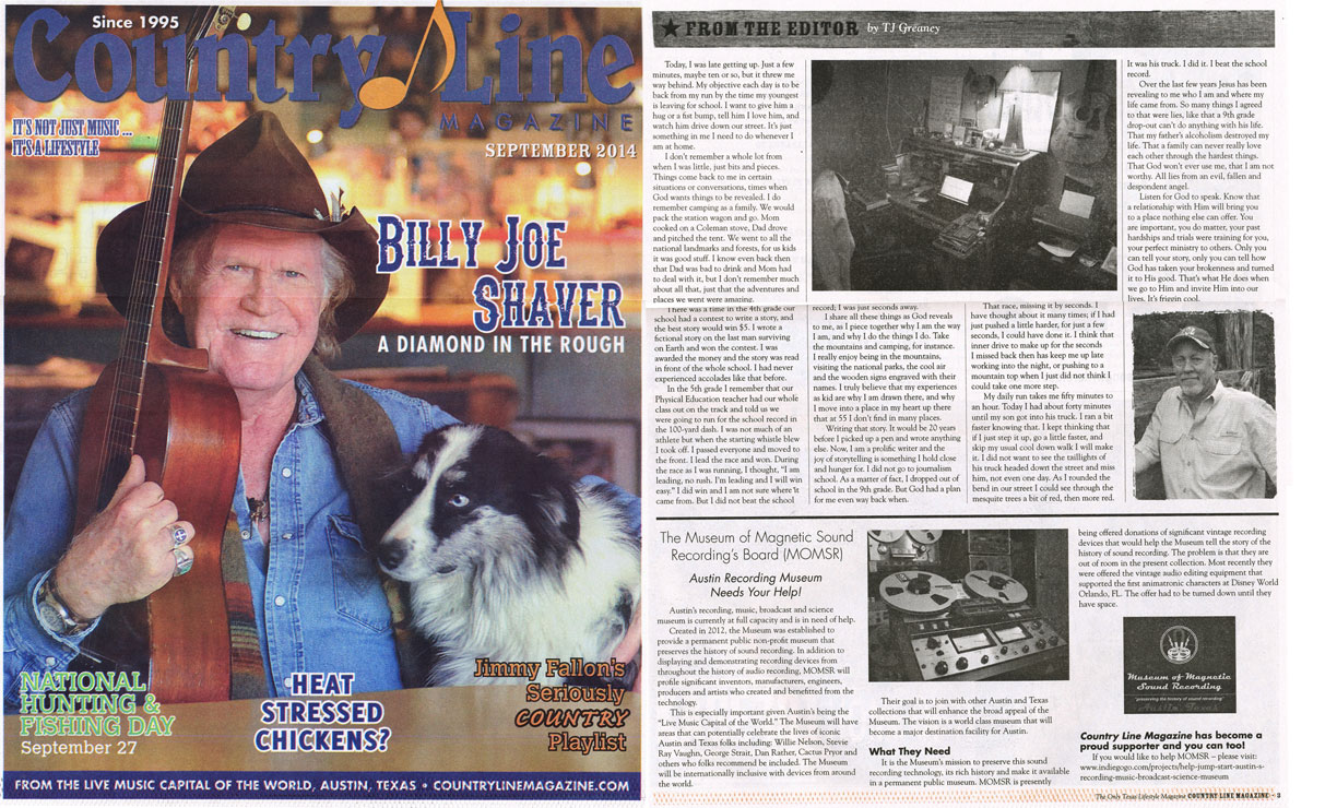 Country Line magazine article on MOMSR