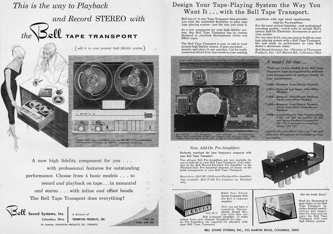 Reel to Reel Tape Recorder Manufacturers - Bell Sound Division - Museum of  Magnetic Sound Recording