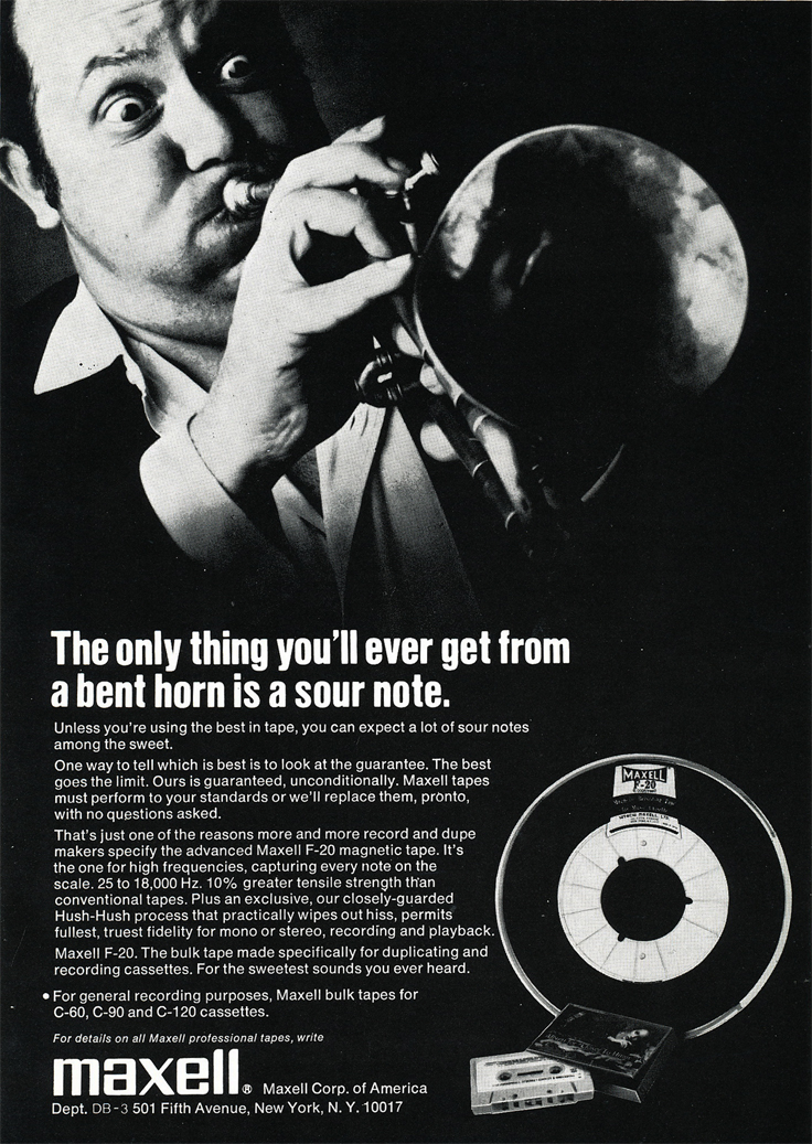 Maxell magnetic tape ad in the Reel2ReelTexas-MOMSR - Theophilus vintage recording collection