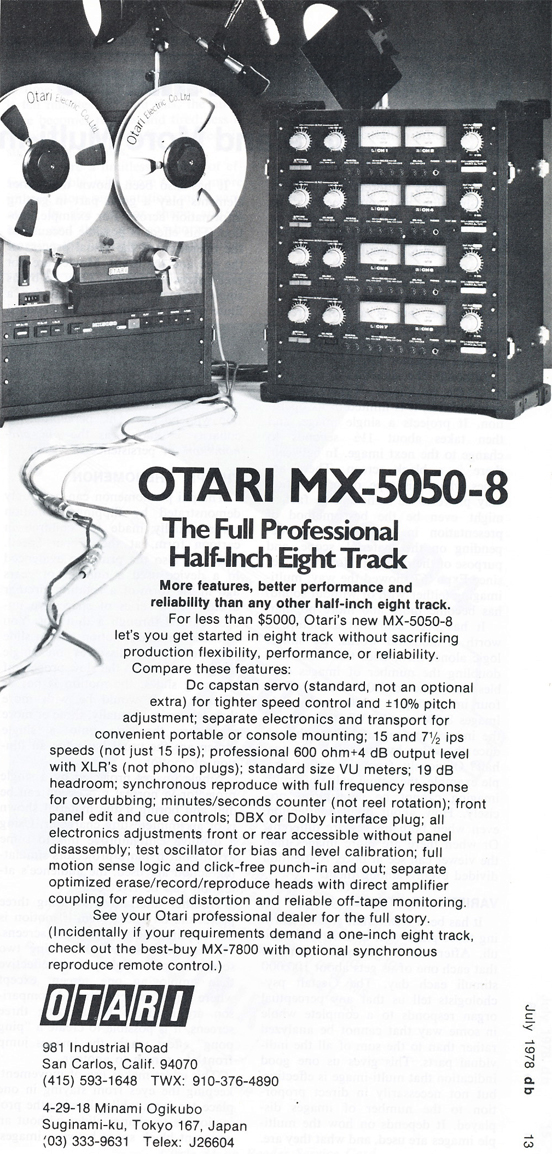 Reel to Reel Tape Recorder Manufacturers - Otari, Inc.- Museum of